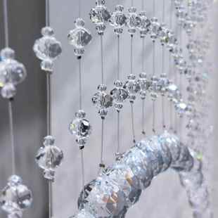 48切面高级水晶珠帘隔断窗挂帘化妆室门对冲风水门帘子屏风免打孔