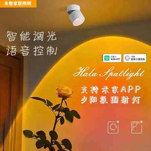 已接入米家APP智能射灯落日夕阳灯明装破晓日不落夕阳红氛围灯
