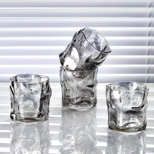 Glass cup set beer cups with tray holder heat-resistant si