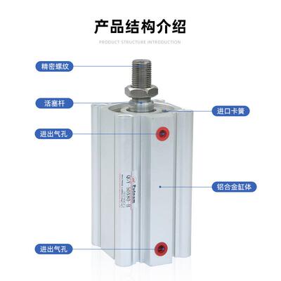木工排钻气缸QGY-50x80-B普南putnam标准气动元件大推力薄型气缸
