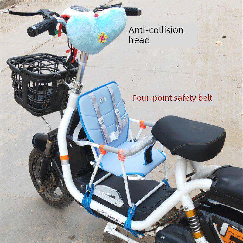 宝宝电动电瓶车女式摩托踏板车前置小孩婴儿童安全座椅折叠坐椅子