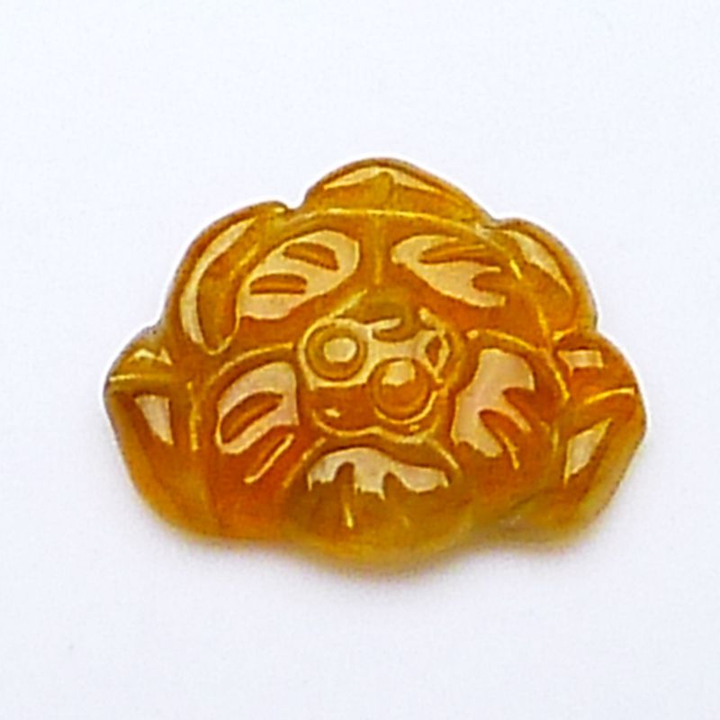 翡翠红花缅甸正品天然A货老坑黄翡牡丹花戒面可镶嵌吊坠0.20g