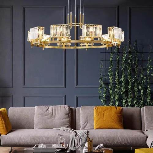 简约现代轻奢大气全铜水晶吊灯高端别主卧餐墅厅吊QH-1919客餐厅
