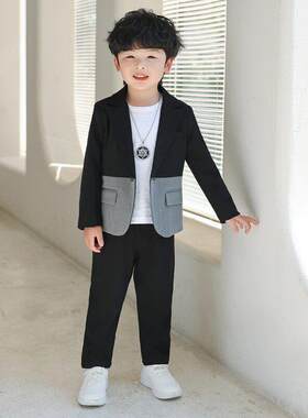儿童西装套装2024春季新款男孩花童小西服男童韩版帅气休闲礼服潮