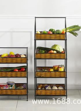 铁艺水多能果架子货架菜铁艺架水果店Q200528-超市水果货架功展示