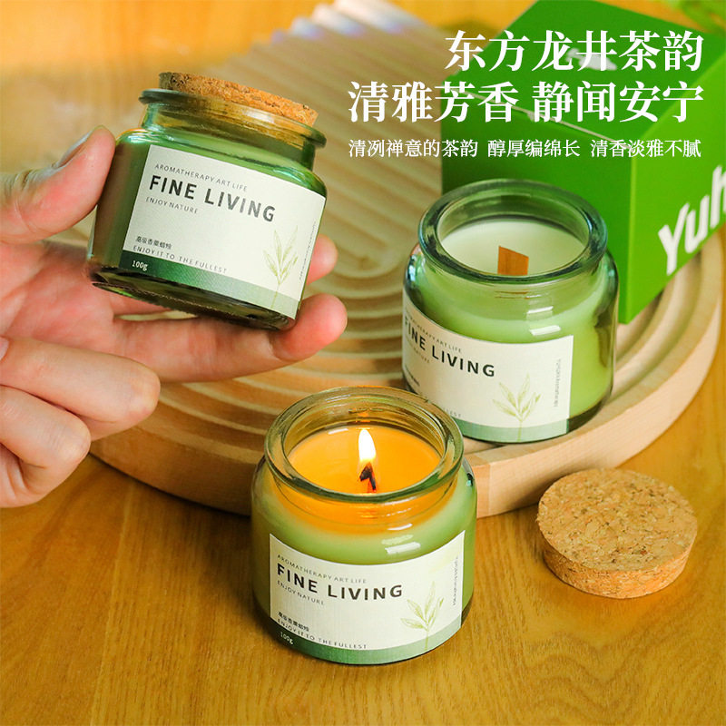 木塞绿熔点香薰蜡烛蜡烛批发蜡片