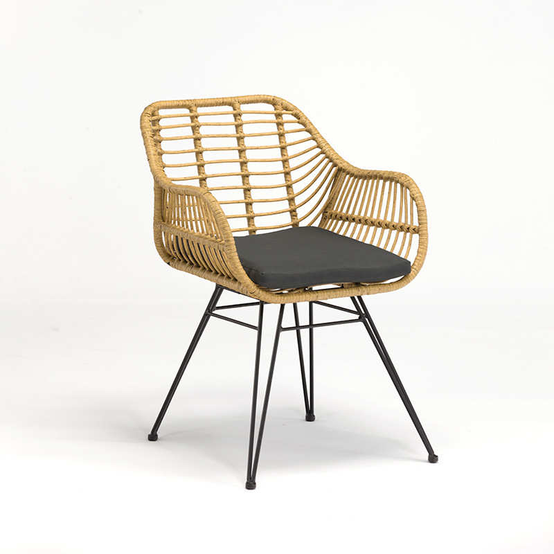 北欧户外铁艺藤椅阳台创意休闲花园家具靠背单人PE藤懒人藤编椅