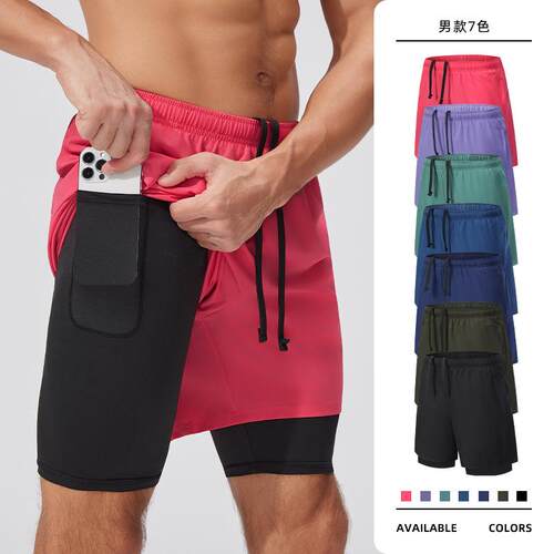 Men's 2 in 1 Running Shorts Quick Dry Lightweight Athletic