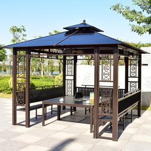 户外凉亭庭院别墅花园遮阳棚四角亭子农家乐院子小木屋工地茶水亭