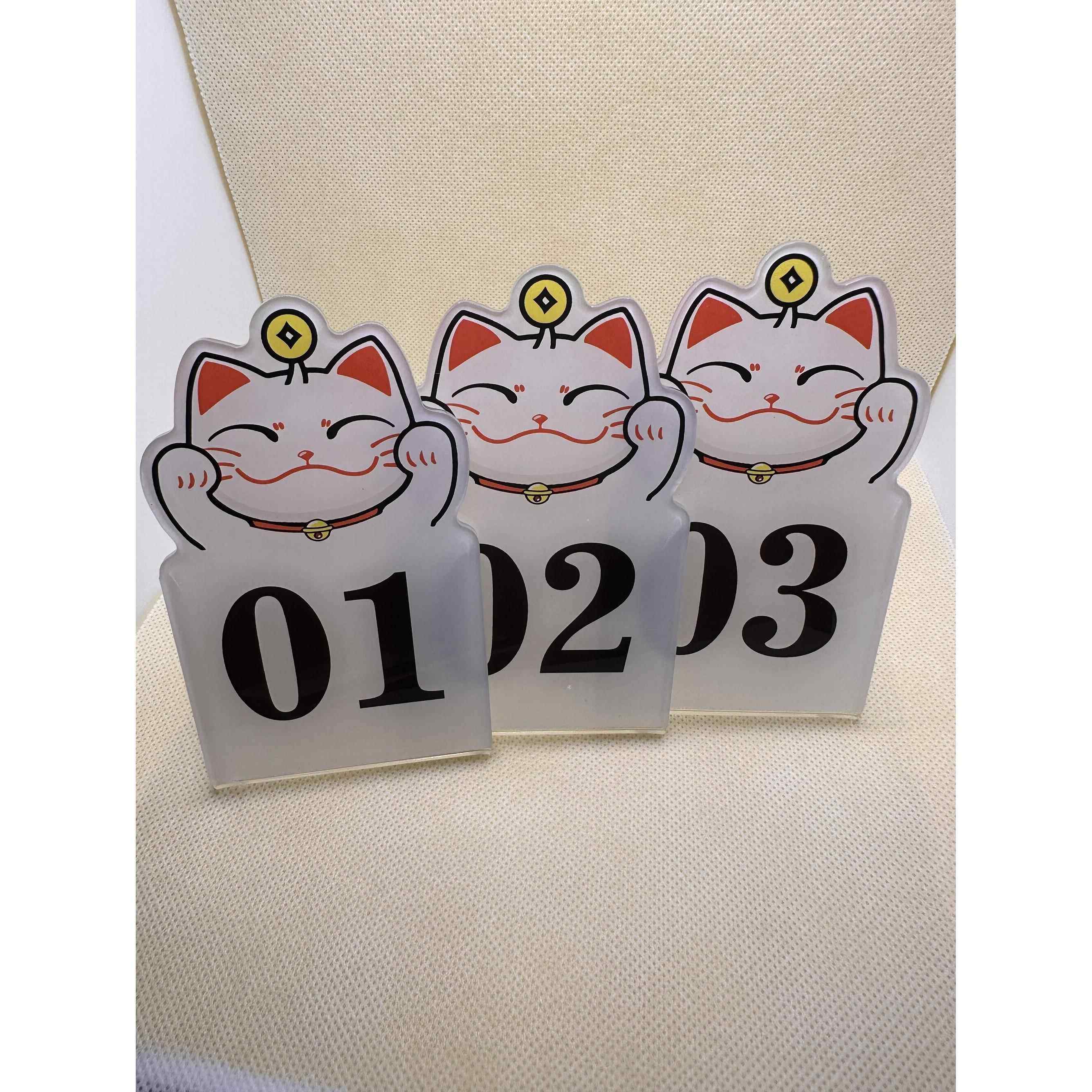 桌号牌立式 餐厅餐桌牌亚克力数字号码台卡 饭店 饭馆座位提示牌