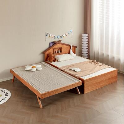 2024年新款儿童床男孩全实木姐弟不打扰床折叠儿童房树屋床儿童床