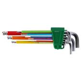 世达 09101CH 彩虹系列9件特长球头内六角扳手组套