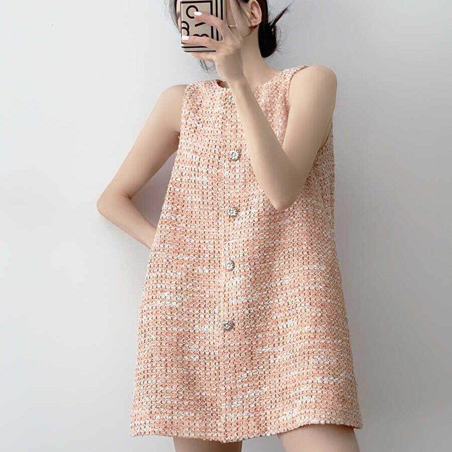 DOEN MOCY法式小香风无袖背心连衣裙女夏季宽松显瘦气质吊带短裙