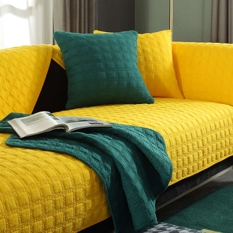 格子纯棉布艺沙发垫四季通用防滑坐垫现代简约全棉巾罩套夏季定做