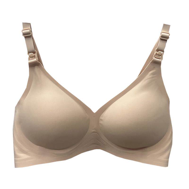 孕妇哺乳内衣夏季薄款无钢圈聚拢胸罩产后果冻胶条无痕喂奶文胸