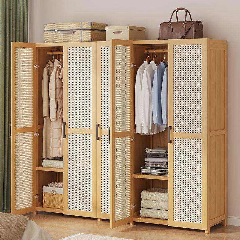 衣柜家用卧室出租房用简易组装经济型楠竹儿童小户型收纳柜子衣橱