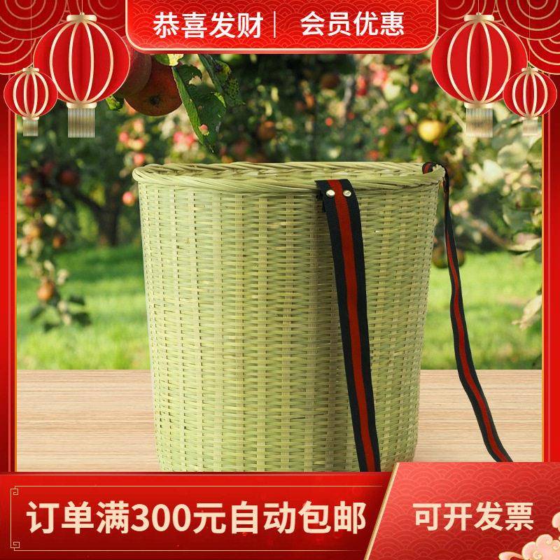 竹编背篓采摘茶叶竹筐儿童背箩表演舞蹈首具竹制品带背带可调节