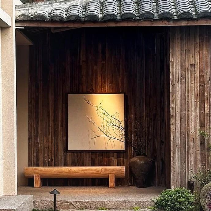 北欧个性纯实木圆形长条凳创意酒店瑜伽馆休息长凳玄关换鞋凳实心