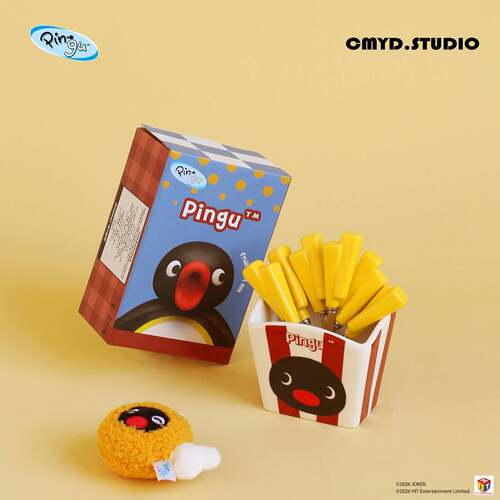 CMYD·Pingu可爱薯条水果304叉子不锈钢甜品叉收纳罐家用餐具礼物