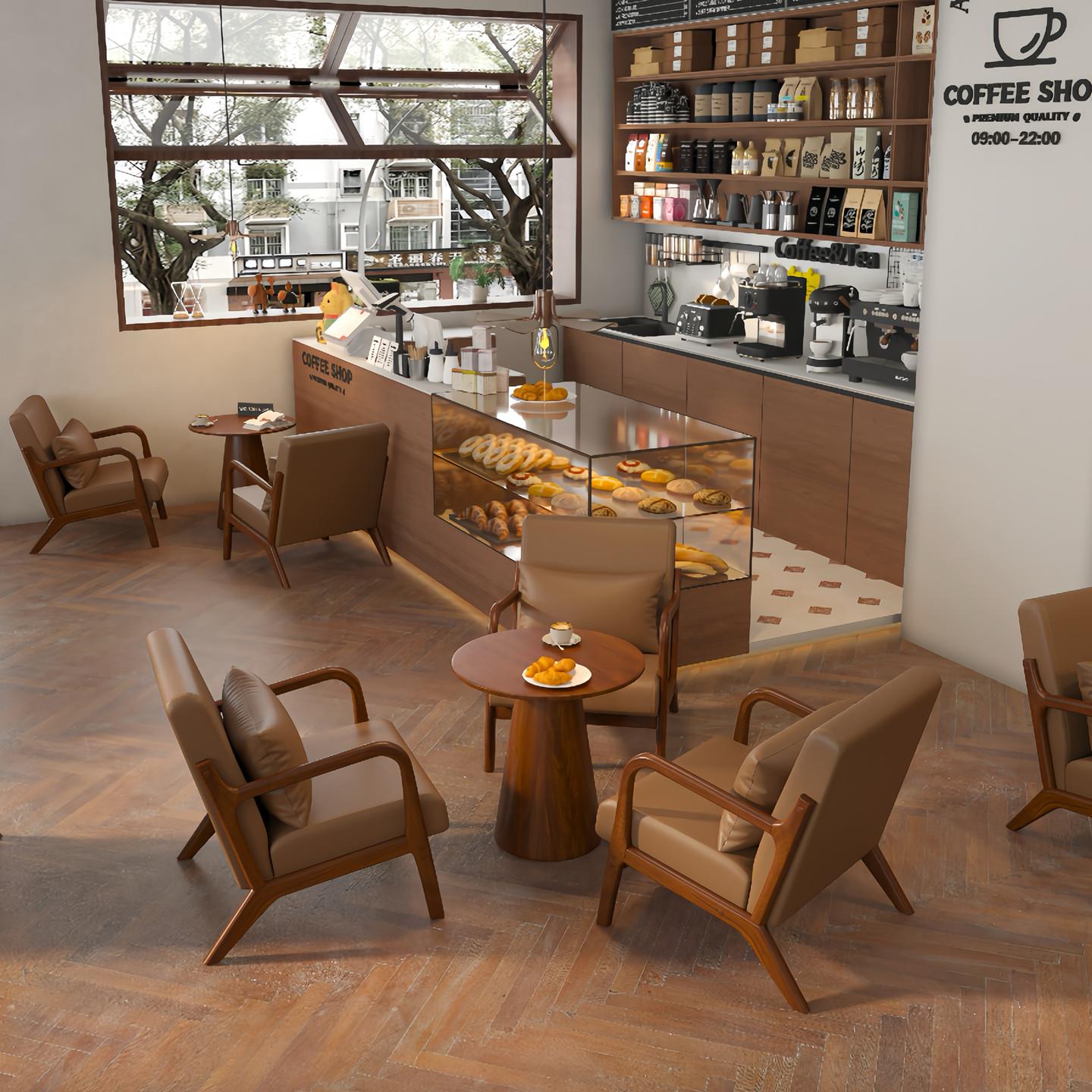 Leisure time 咖啡厅桌椅组合套装奶茶甜品餐饮酒店民宿沙发椅子