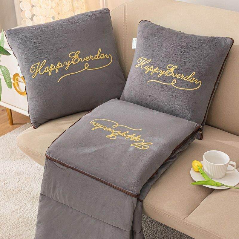 冬季加厚多功能车载办公室抱枕被子两用四季通用二合一靠枕午睡毯