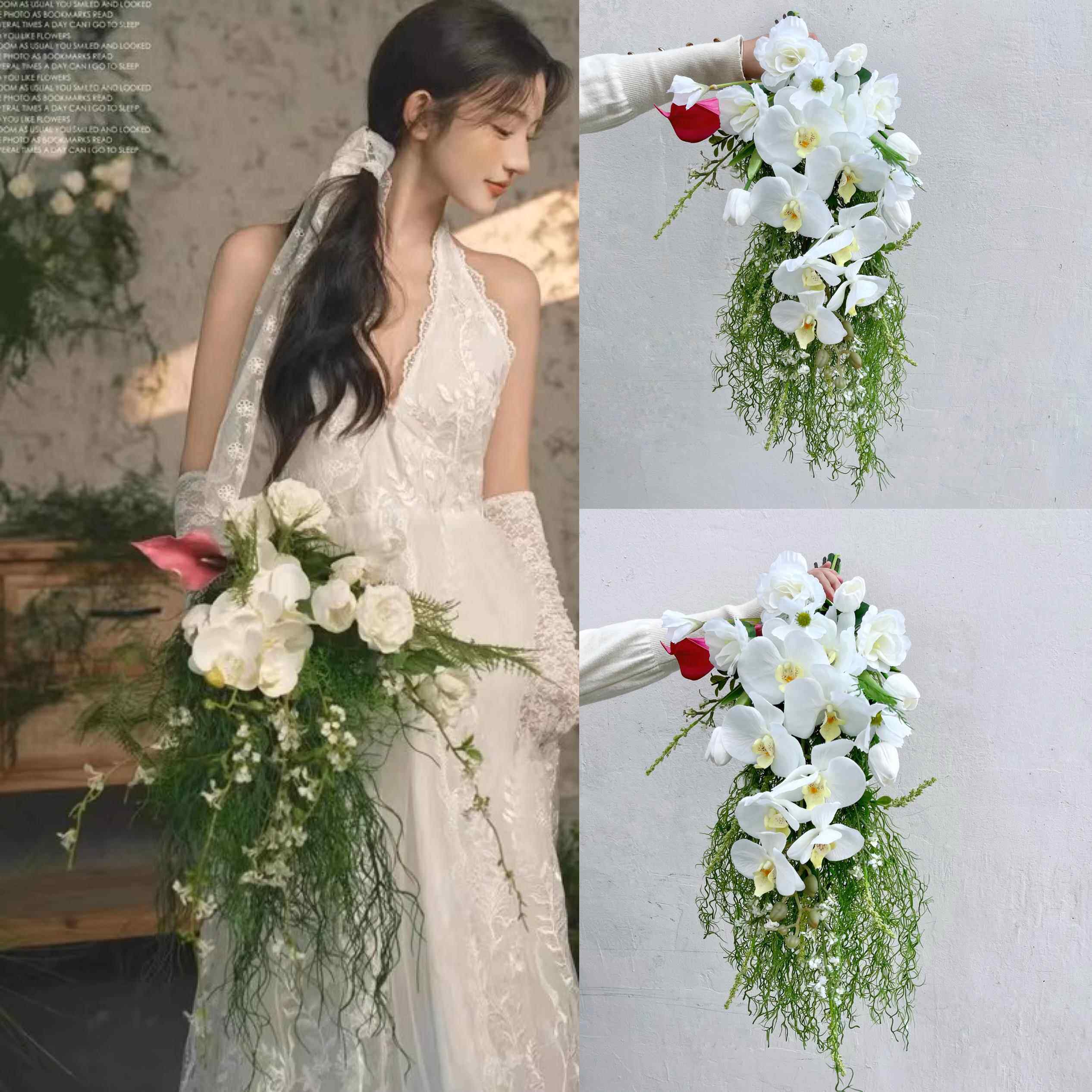 韩式森系园林小清新仿真花 领证结婚婚礼婚纱摄影拍照新娘手捧花