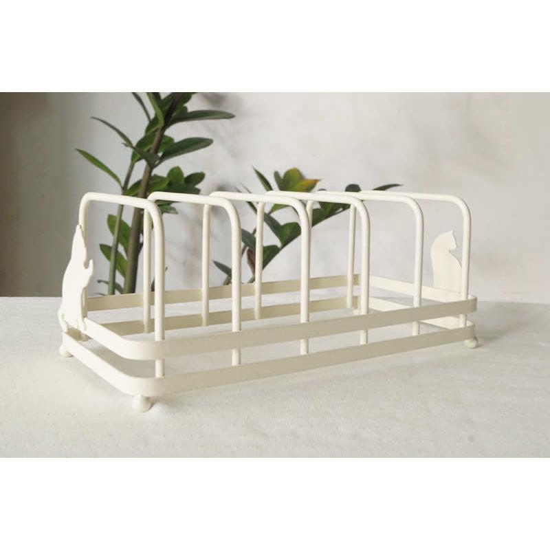 06YM猫部杂货 日系猫咪厨房铁艺归置架 盘子沥水置物架家庭整理收