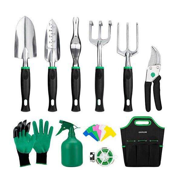 农用套装11件套铝合金制花园工具套装硅胶双色手柄园艺工具
