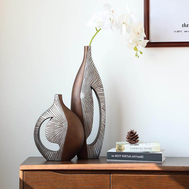 轻奢高档干花花瓶摆件艺术高级现代客厅电视柜玄关装饰品,家居饰品,花瓶,淘宝优惠券,粉丝福利购,淘宝优惠卷