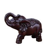 RI0T黑檀实木摆件一对木雕木头小象电视柜客厅家居装 饰木质工