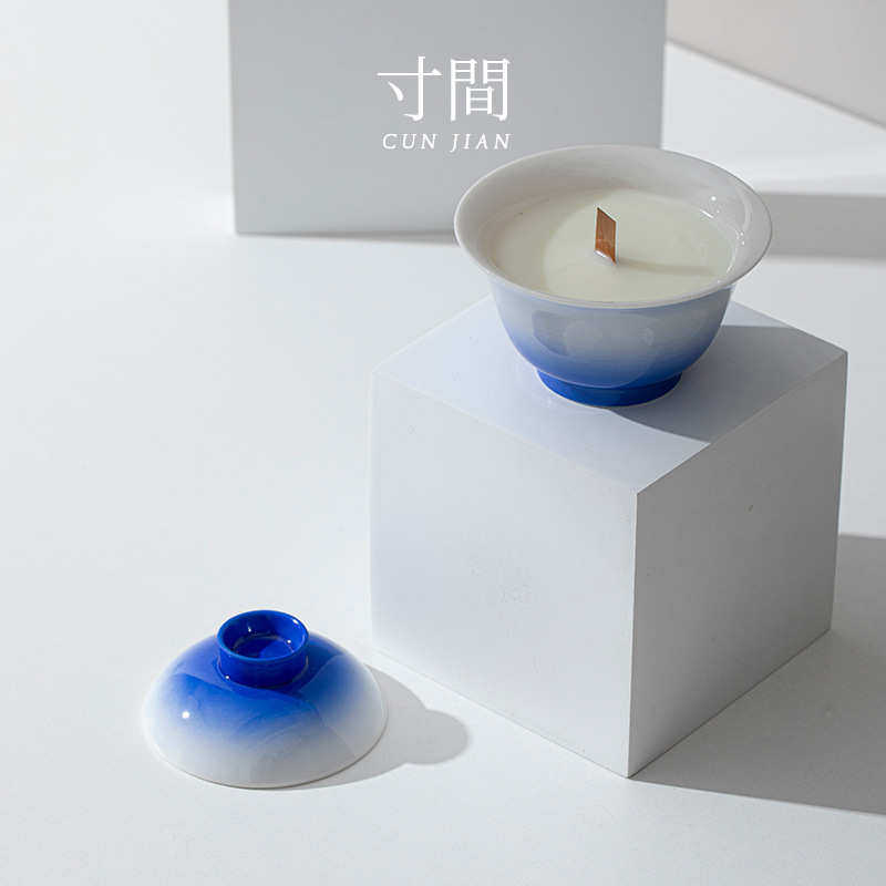 寸间 渐变盖碗茶香熏蜡烛杯送礼中式国风茶碗香氛伴手礼装饰摆件,家居饰品,烛台,淘宝优惠券,粉丝福利购,淘宝优惠卷