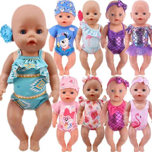 Head Flower Swimsuit Fish Scale Style For 43Cm Baby Items&18