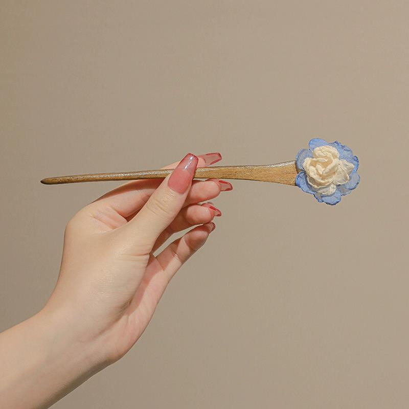 山茶花唐媞清新发簪古风汉服发饰