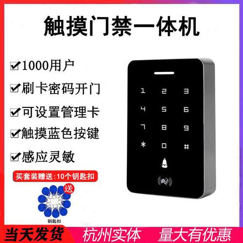 触摸刷卡门禁机系统套装ICID卡密码门禁All磁力锁电插锁刷卡器