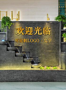 欧式创意屏风摆水幕墙客厅玄1858关件别瀑布树脂水景招财墅工装饰