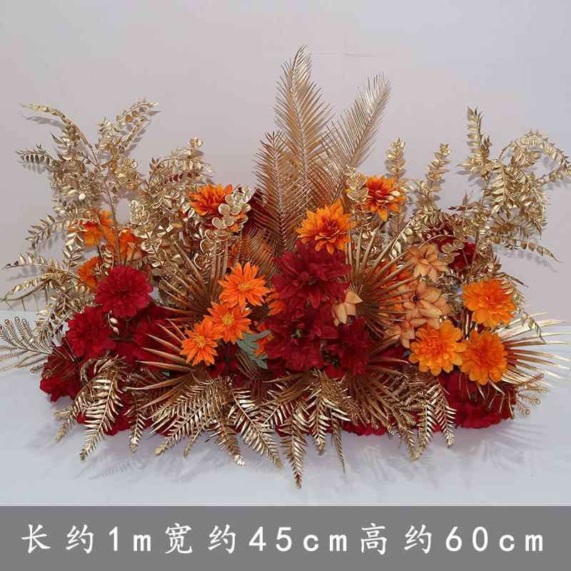 新款婚排庆大款地成排花仿真绢花婚品GHV装饰大羽毛花T台路引礼花