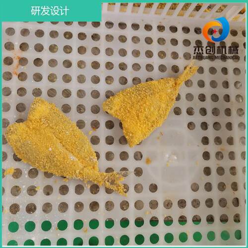 巴沙鱼柳裹糠机 自动化竹夹鱼排上浆上糠机 上下撒料均匀现货