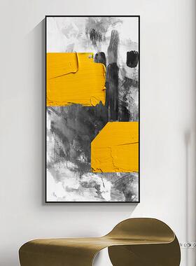 现代简约橙色抽象玄关装饰画走廊过道平面喷绘壁画大尺寸落地挂画