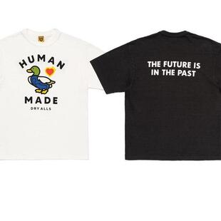 HUMAN MADE 新款卡通鸭子系列竹节棉短袖T恤男女潮牌宽松打底半袖
