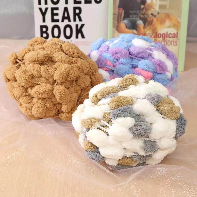 大球球线垫线织团毯子的di坐y编材料织包地PHN毯毛球粗毛线精纺