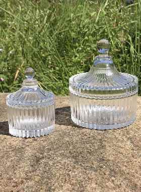 透明玻璃糖缸收纳罐糖果罐婚庆罐蜡玻璃缸带盖器皿商务礼品