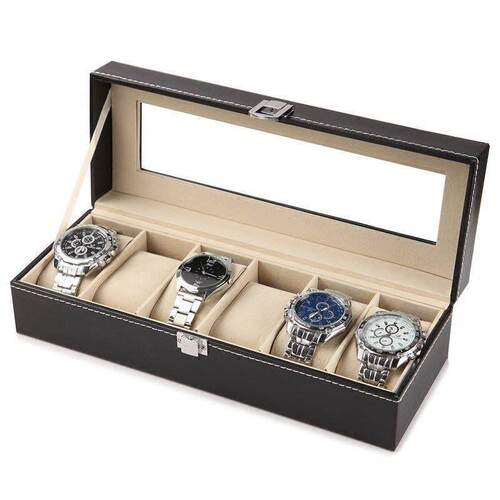 12 watch jewelry display storage holder case grids box gift