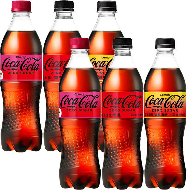 进口Coca Cola无糖零卡樱桃味可口可乐汽水碳酸饮料500ml塑料瓶