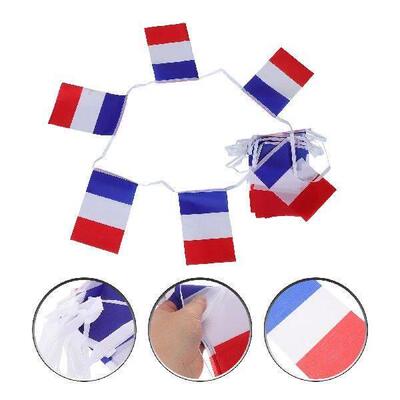 French Flag Decoration Bunting Polyester Double Stitched