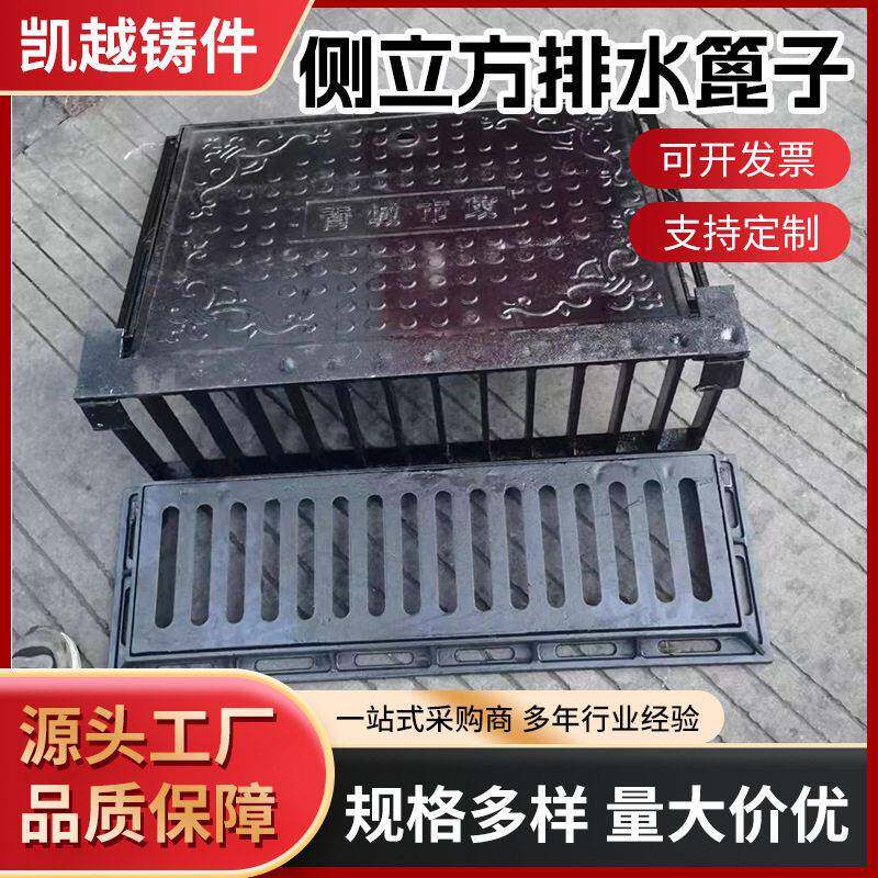 厂家现货侧立方排水篦子市政道路路牙排污口球墨铸铁雨水篦子