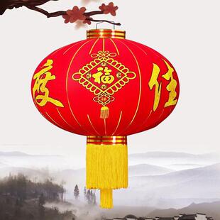 植灯绒笼新UJM年元 饰外花国潮风户喜庆挂饰发光 灯旦春节装