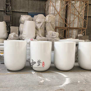 户外玻璃钢圆形花缸广场步行街绿植花卉花盆室内商场开业定制花器