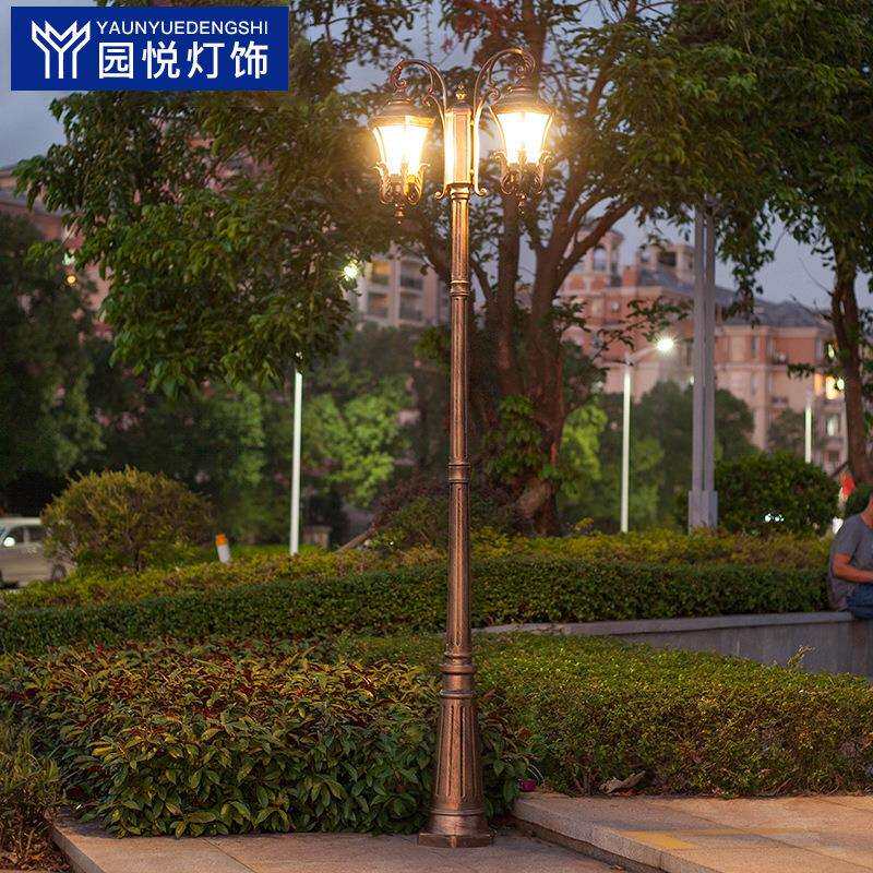 LED路灯家用户外防水庭院灯3米花园别墅草坪室外小区高杆欧式复古
