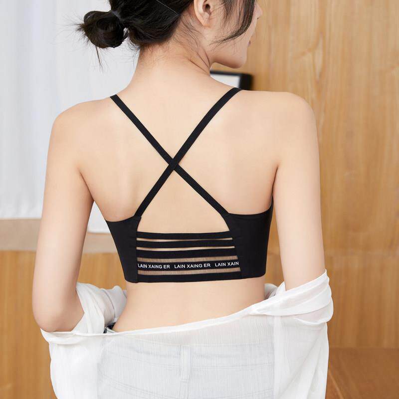 交叉肩带背心式运动美背少女无钢圈文胸罩内衣小胸聚拢裹胸抹胸夏