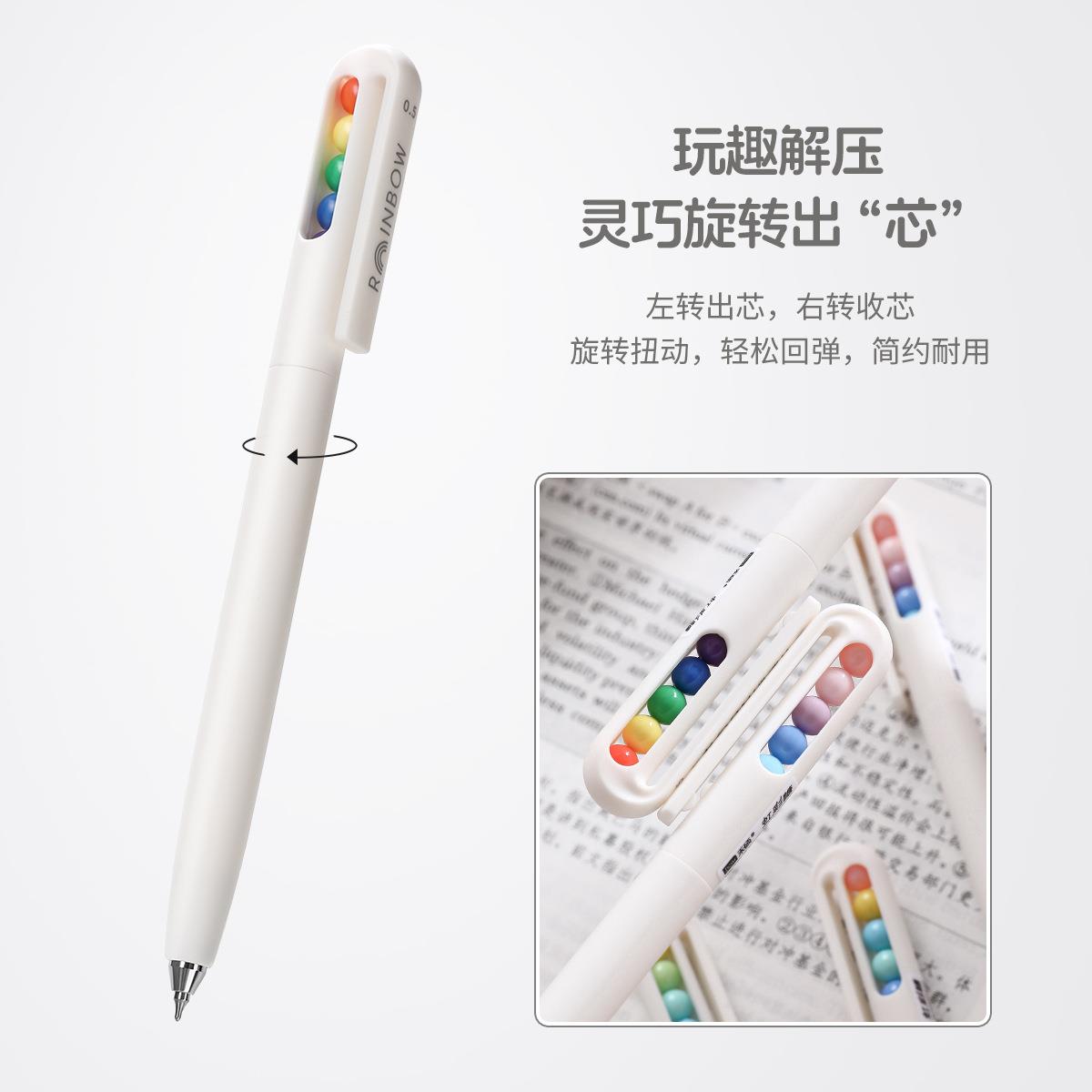禾硕HS-771虹彩糖旋转中性笔速干学生解压0.5mm高颜值签字笔文具